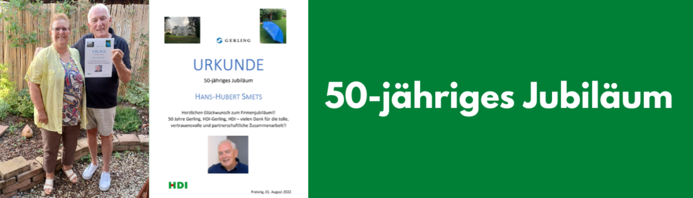 linkes Bild zeigt Gabriele Haaser mit Hans-Hubert Smets, der die Urkunde in der Hand hält, das rechte Bild zeigt die Urkunde 