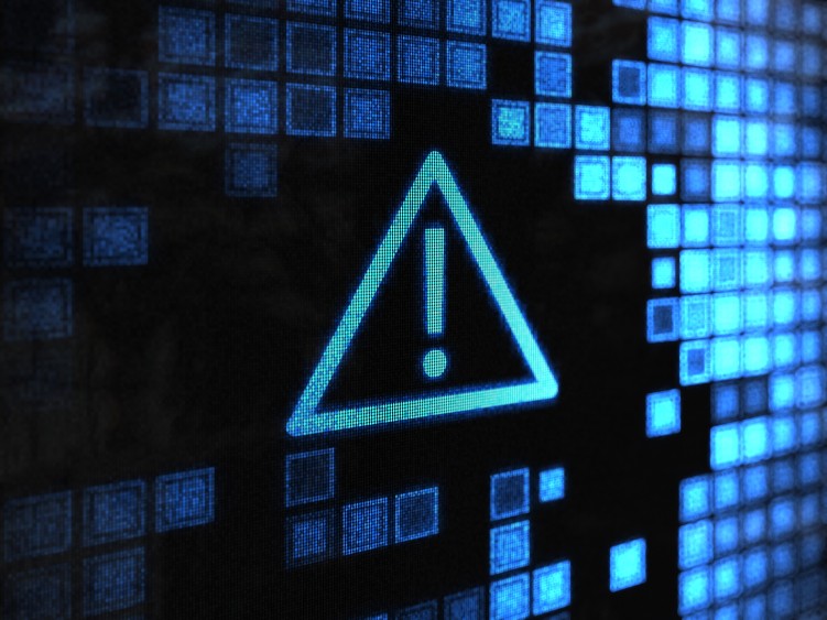 In der Mitte ist ein blaues Dreieck mit einem Ausrufezeichen in der Mitte und drum herum sind blaue Kästchen.