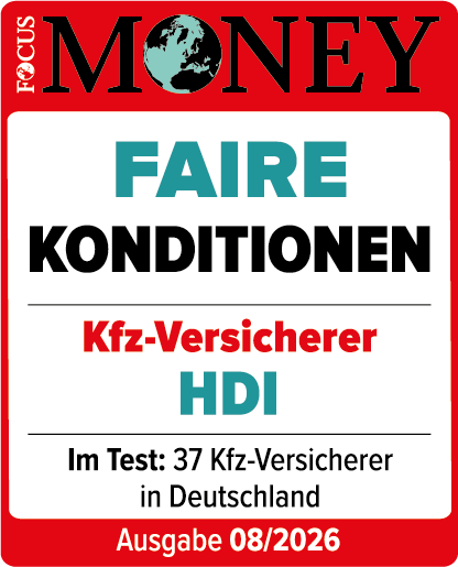 Im Test mit 37 Kfz-Versicherern in Deutschland zeichnet Fokus Money den Kfz-Versicherer HDI für faire Konditionen aus.