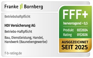 Siegel Betriebshaftpflicht Bau, Handel, Handwerk, Heilnebenberufe FFF+ quer