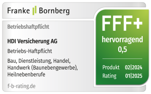 Siegel Betriebshaftpflicht Bau, Handel, Handwerk, Heilnebenberufe FFF+ quer